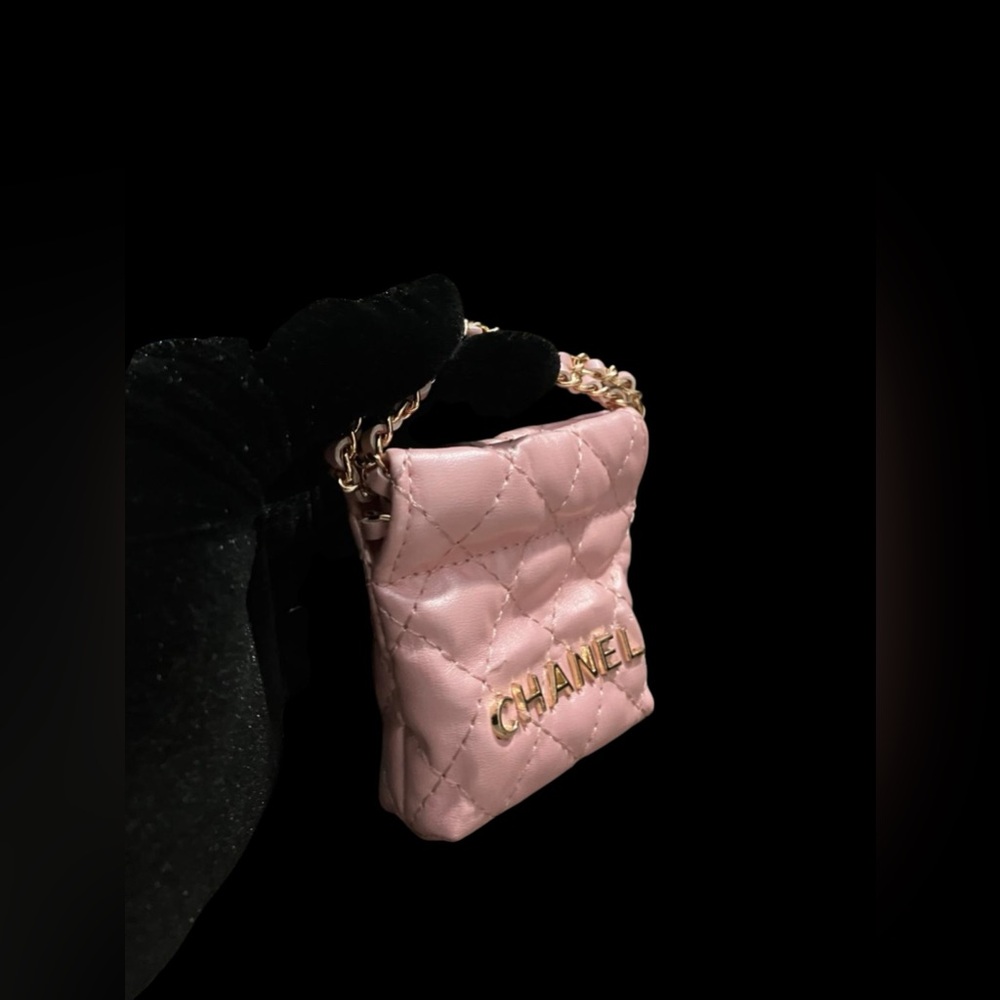 Champagne Pink Mini Drawstring Chain Bag